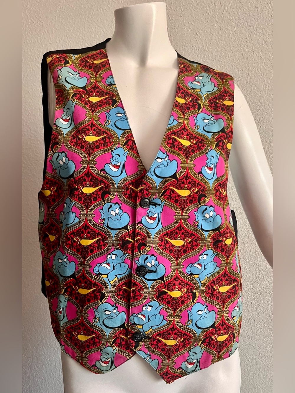 Vintage Aladdin by DonKenney Disney Genie Allover Print Vest Men's M 1992